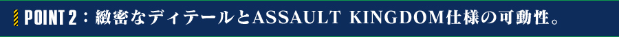 POINT 2：緻密なディテールとASSAULT KINGDOM仕様の可動性。