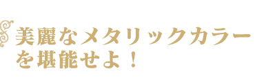 美麗なメタリックカラーを堪能せよ！