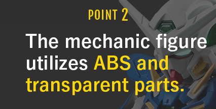 POINT2 The mechanic figure utilizes ABS and transparent parts.