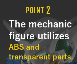 POINT2 The mechanic figure utilizes ABS and transparent parts.