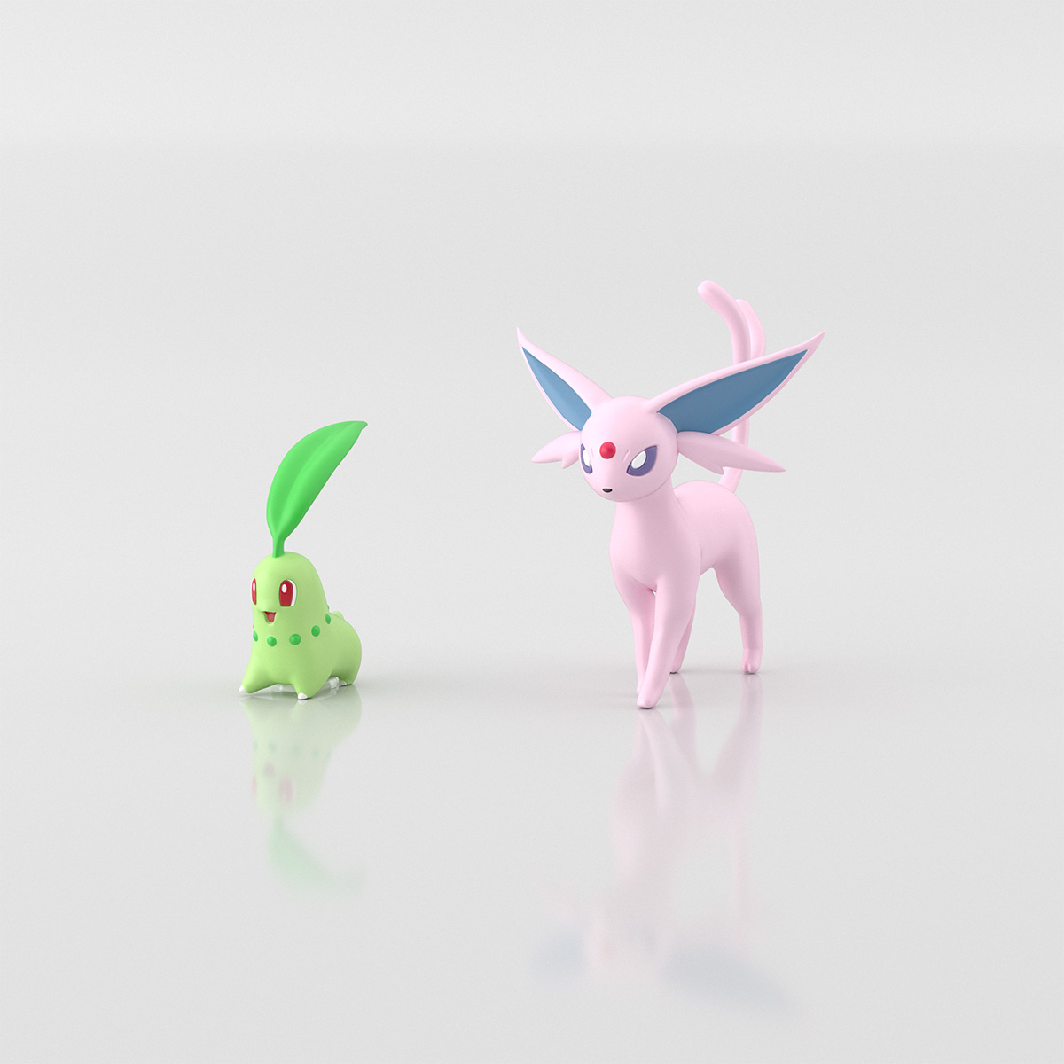 ポケモンスケールワールド　ジョウト地方　チコリータ＆エーフィ