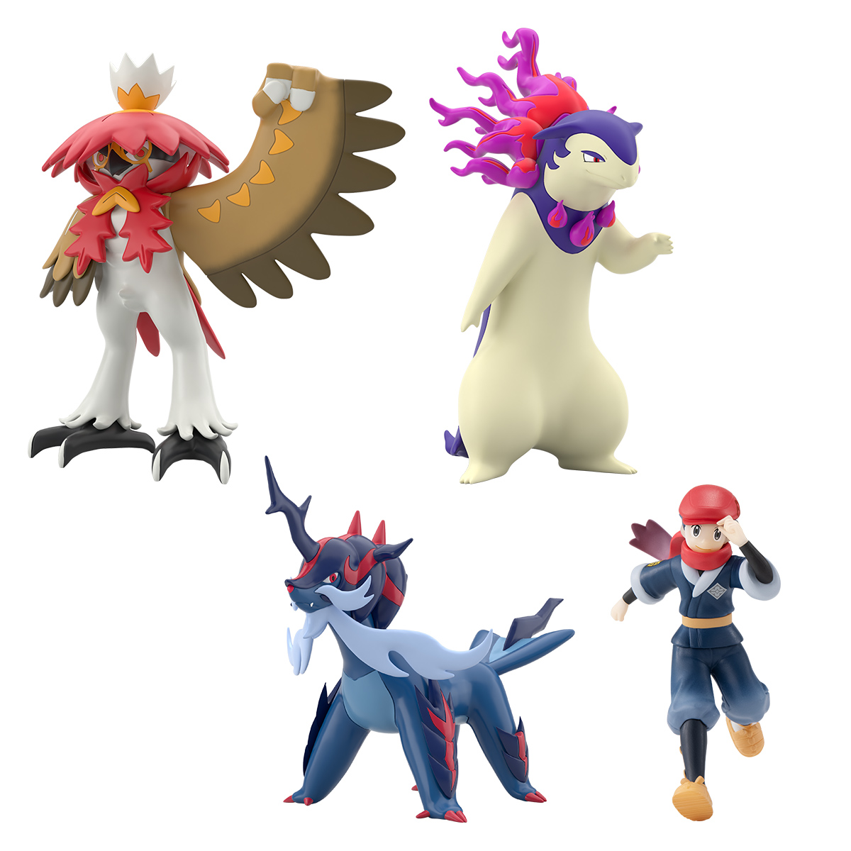 ポケモンスケールワールド　ヒスイ地方　テル＆バクフーン（ヒスイのすがた）＆ダイケンキ（ヒスイのすがた）＆ジュナイパー（ヒスイのすがた）