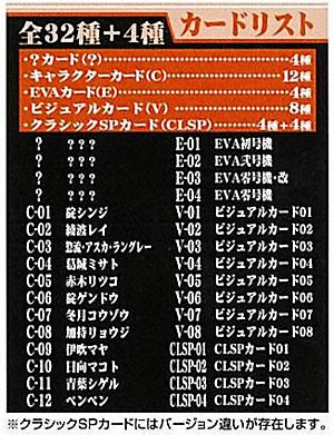 新世紀エヴァンゲリオンウエハースchap.8　カードリスト