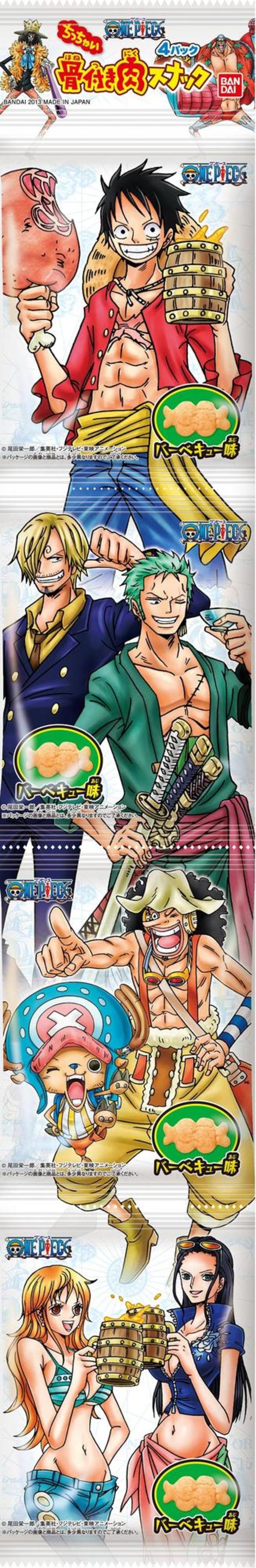 ワンピース　ちっちゃい骨付き肉スナック　4パック　バーベキュー味