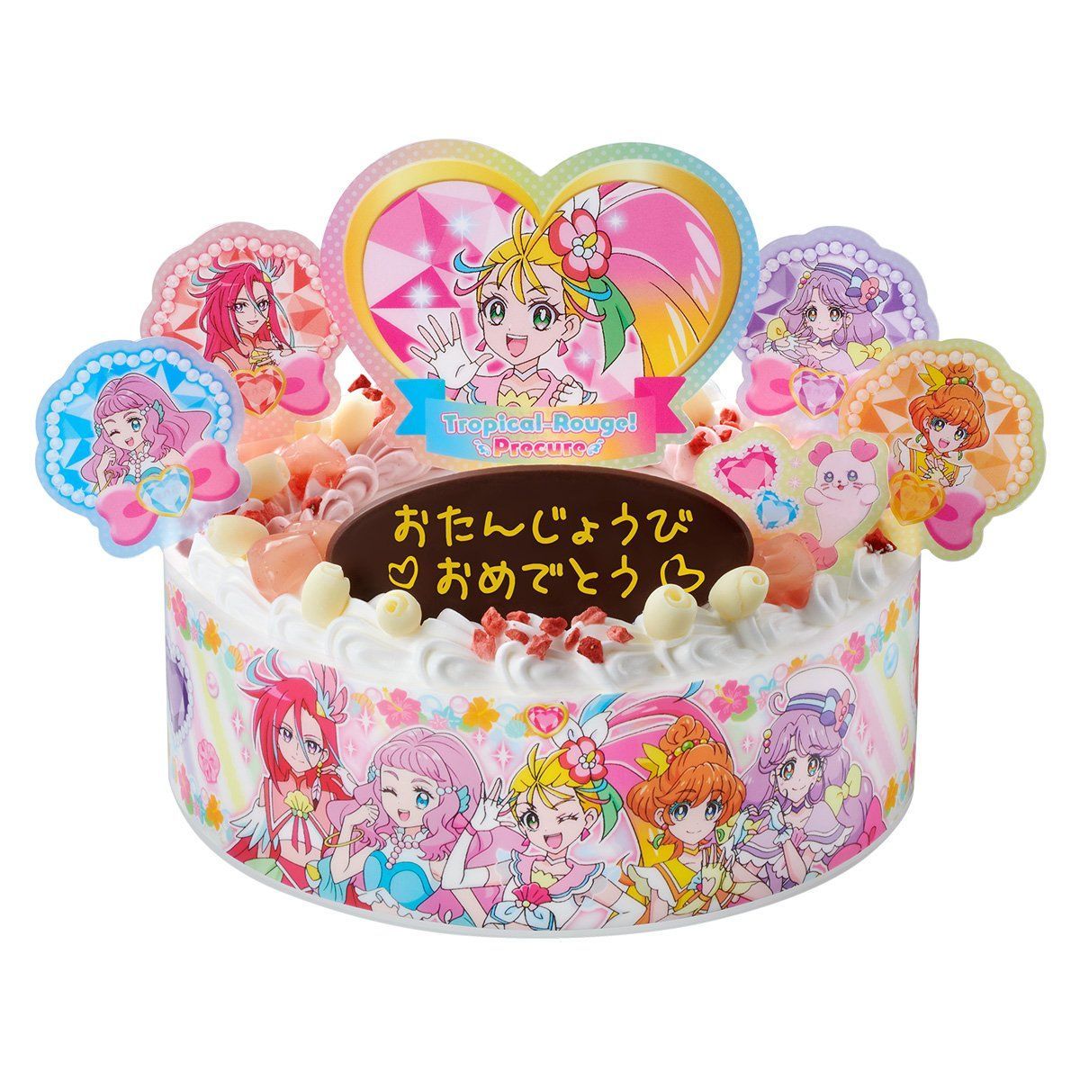 キャラデコパーティーケーキ トロピカル ジュ プリキュア 5号サイズ 発売日 21年2月 バンダイ キャンディ公式サイト