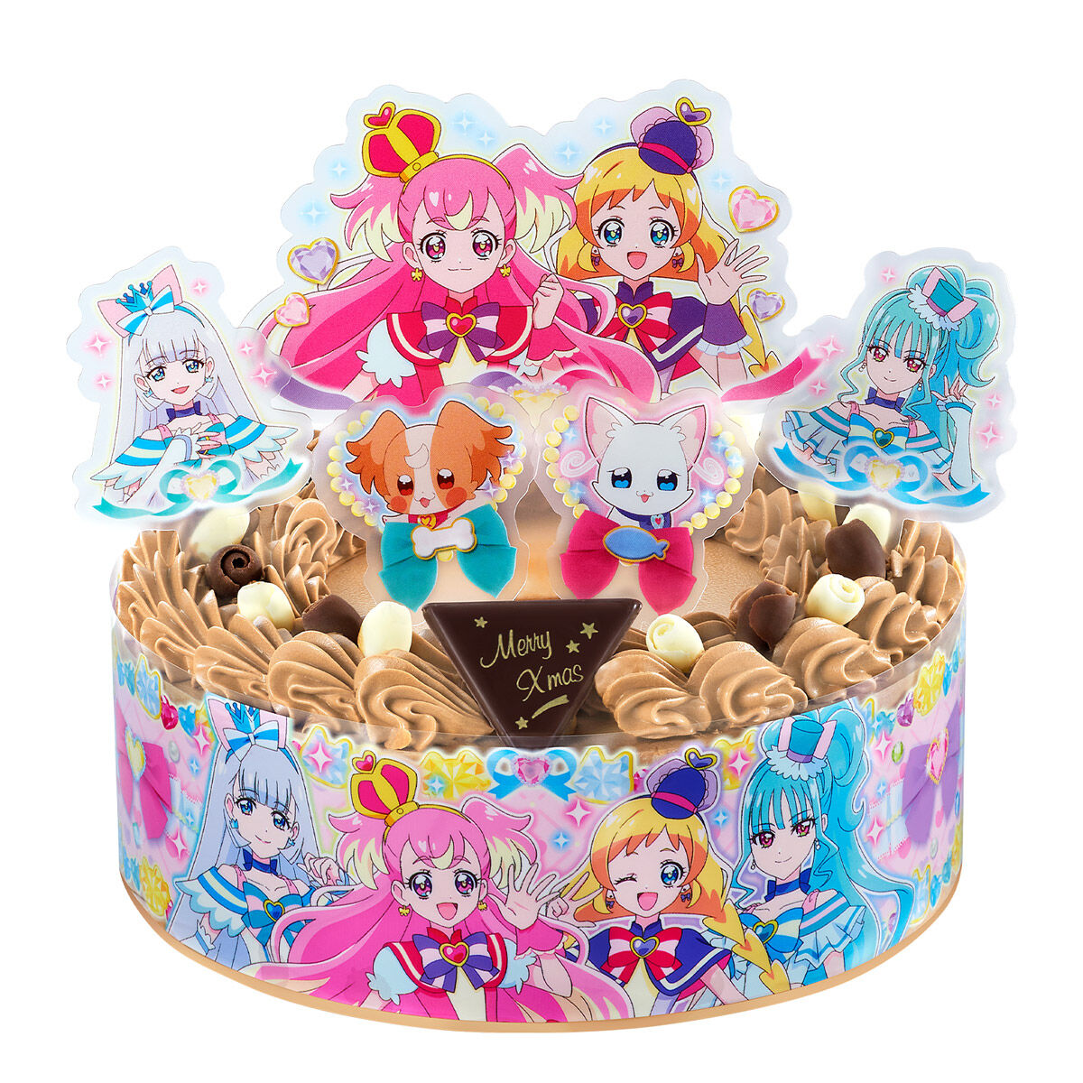 【12月スーパーSALE 15%OFF】 キャラデコパーティーケーキ (チョコ わんだふるぷりきゅあ！ ゲームセンター・ゲームカード