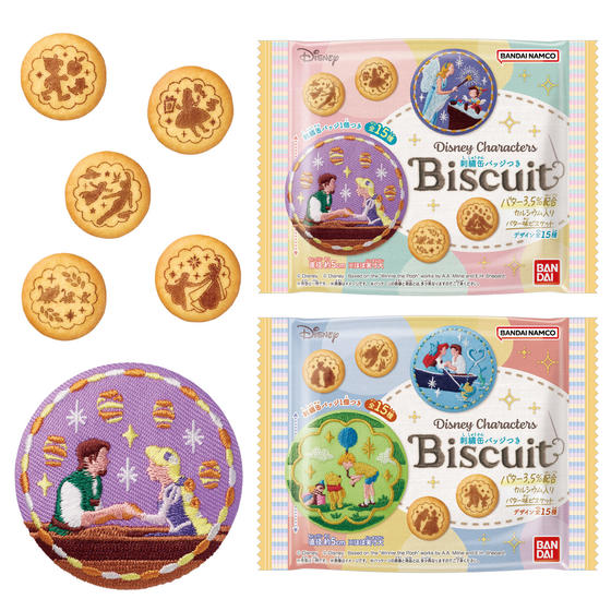 Disney Characters 刺繍缶バッジビスケット(再販）