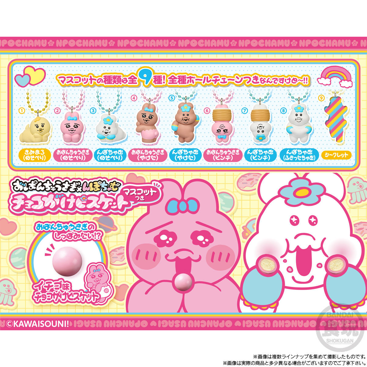 おぱんちゅうさぎ×んぽちゃむ チョコがけビスケット マスコットつき