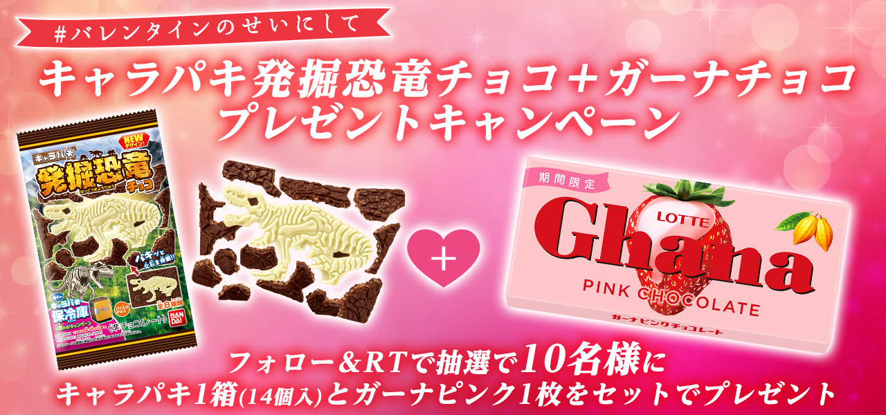 当店限定販売】 キャラパキ 発掘恐竜チョコ 応募券12枚
