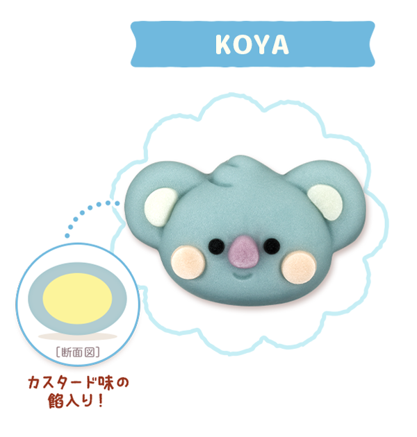 １）KOYA：カスタード味の餡入り！