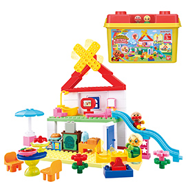 Anpanman Block Bucket: Build the Bakery and a Big House!