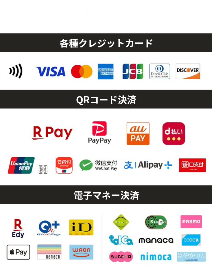 現金以外のご利用可能な お支払い方法