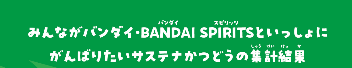 みんながバンダイ・BANDAI SPIRITSといっしょにがんばりたいサステナかつどうの集計結果