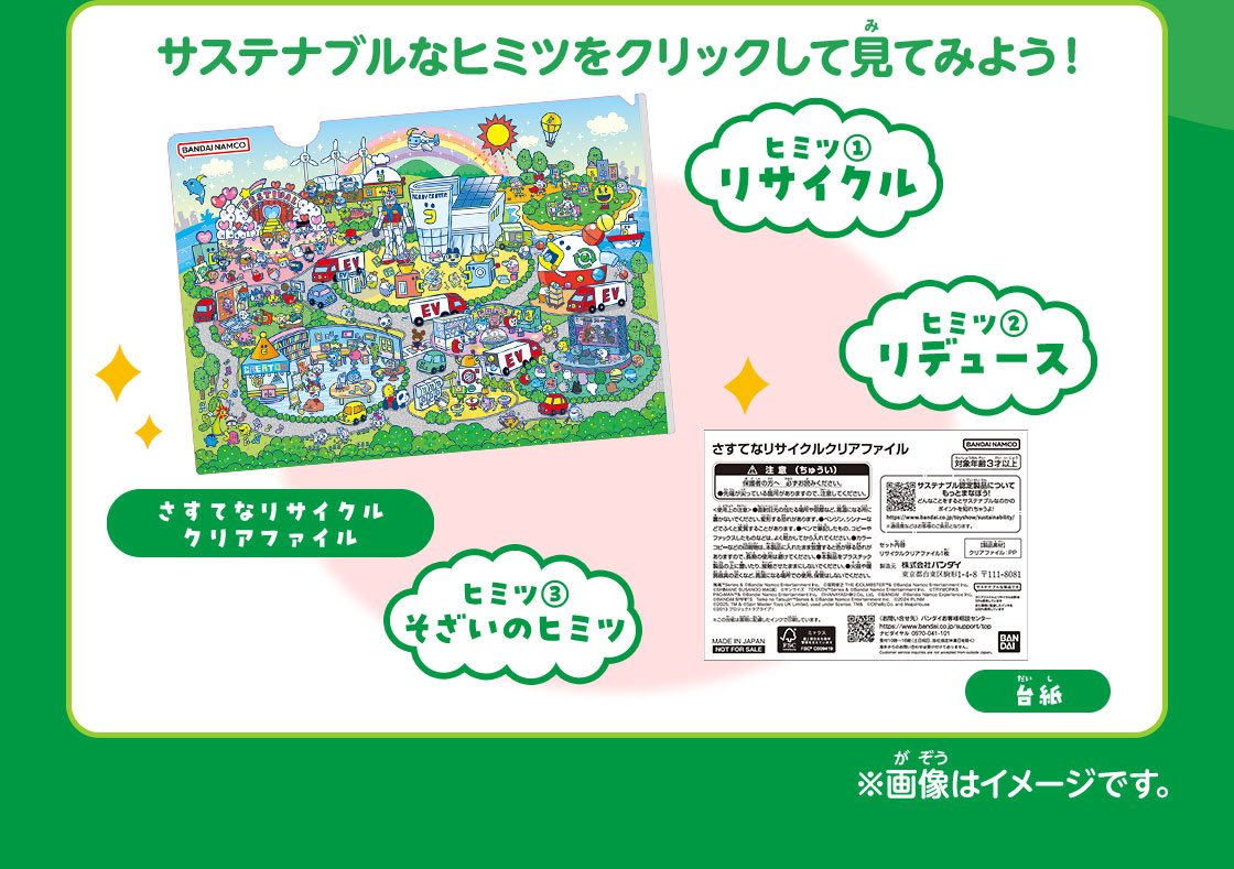 サステナブルなヒミツをクリックして見てみよう！